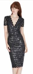 Sequin cap sleeved midi dress SALE